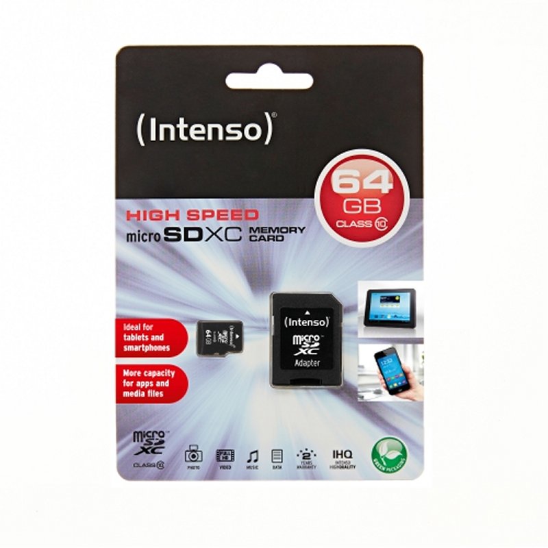 Intenso 3413490 Micro SD classe 10 64GB com adaptador - Imagem de Detalhe 12