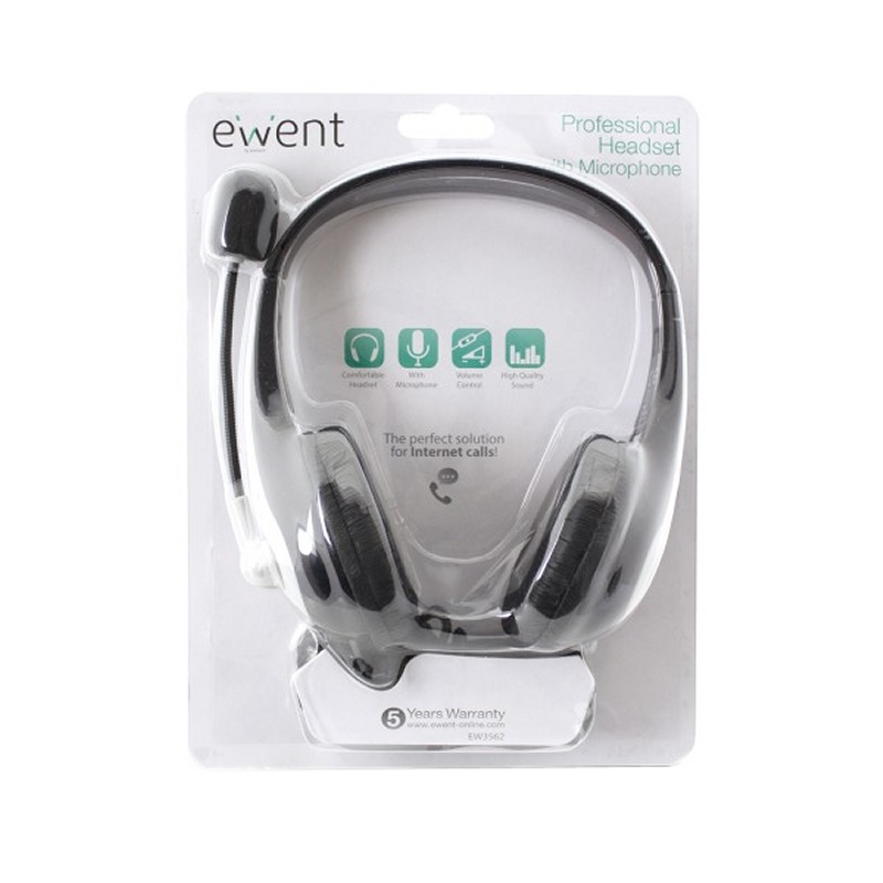 EWENT EW3562 Auriculares + Microfone Estéreo preto - Imagem de Detalhe 24