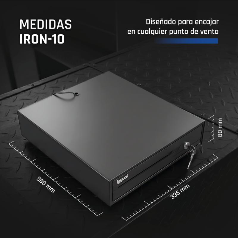iggual Cajón Portamonedas IRON-10 38cm 4+6 preto - Imagem de Detalhe 88