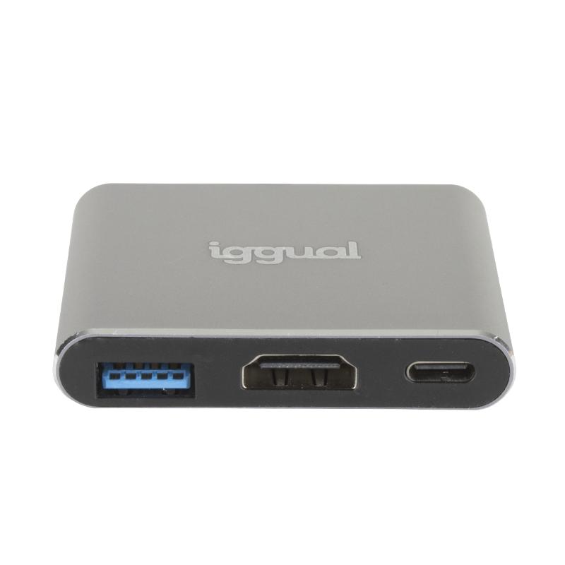 iggual Hub tipo C 3 em 1 HDMI USB3.0 PD100W - Imagem de Detalhe 8