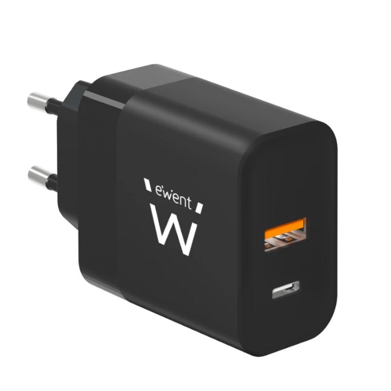 Ewent Carregador Rápido USB-A e USB-C GanFast 45W - Imagem de Detalhe 1