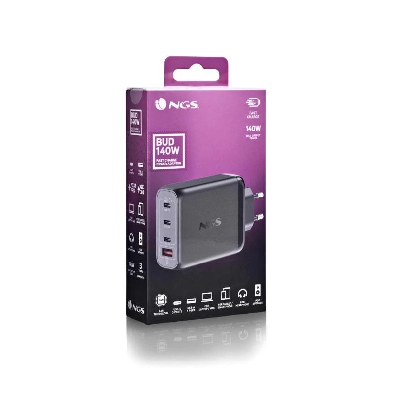 NGS CARREGADOR ULTRARRÁPIDO 140W 4 PORTAS 3 USB-C 1 USB - Imagem de Detalhe 2