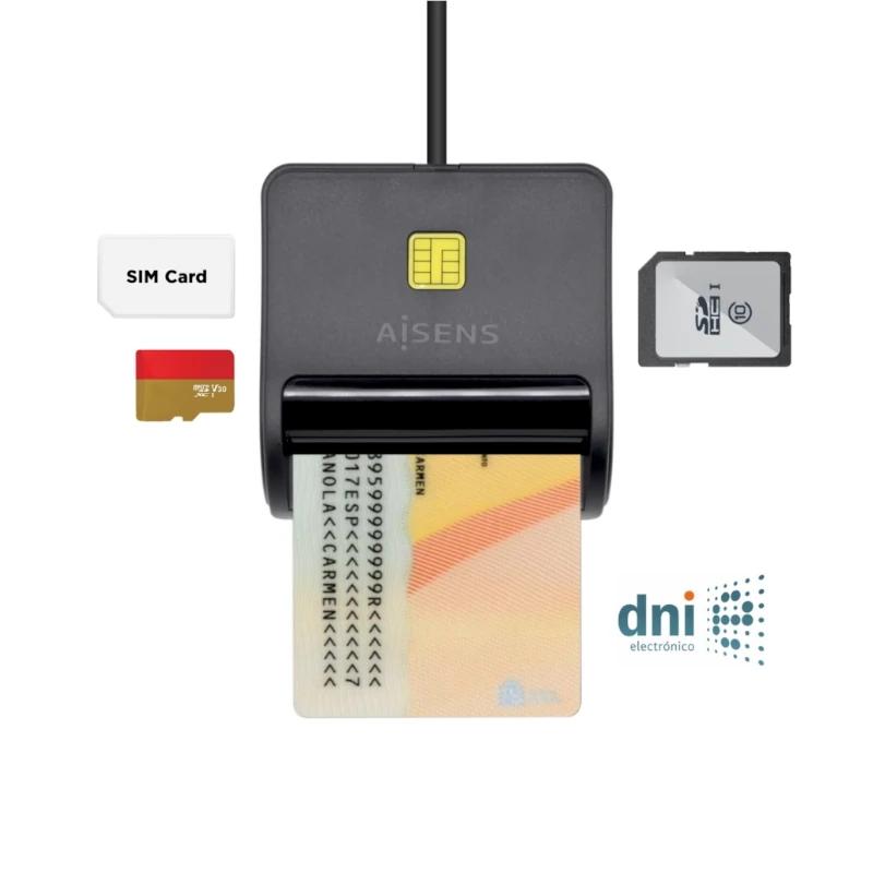 Aisens Lector DNI SIM SD MSD MMC RS-MMC MMC Micro - Imagem de Detalhe 1