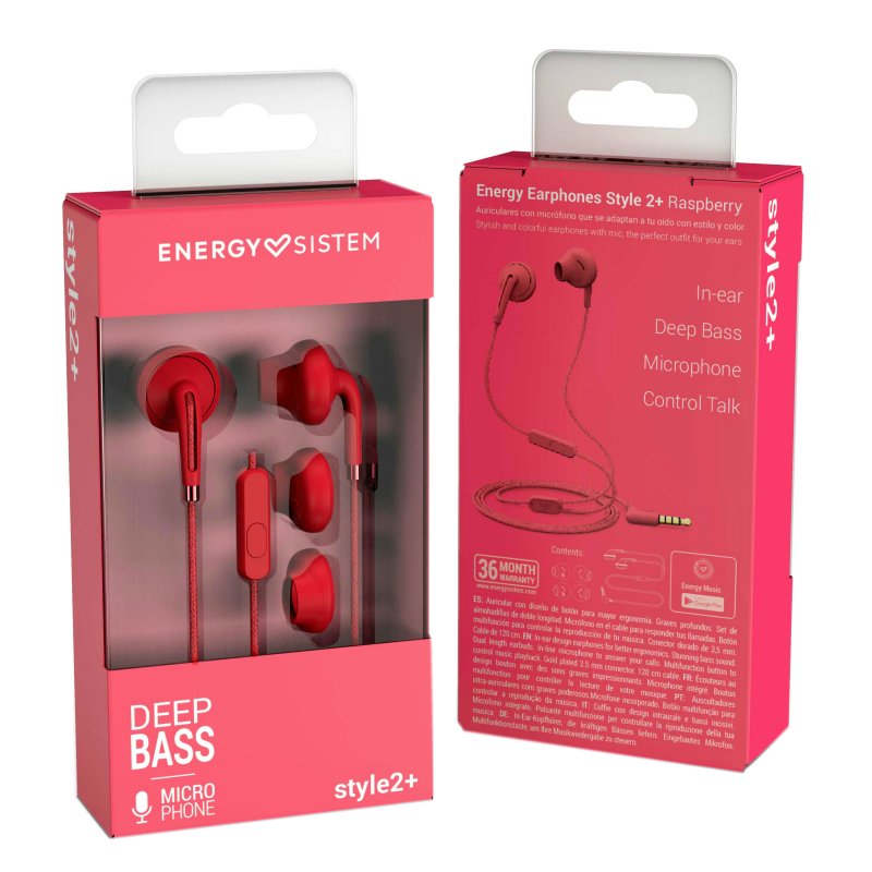 Energy Sistem Aur+Mic In ear Estilo 2+ Framboesa - Imagem de Detalhe 48