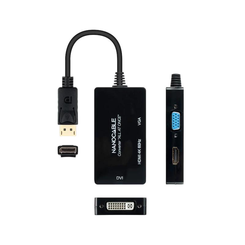 Nanocable Conversor DP para HDMI/DVI/VGA Preto 20 cm - Imagem de Detalhe 5