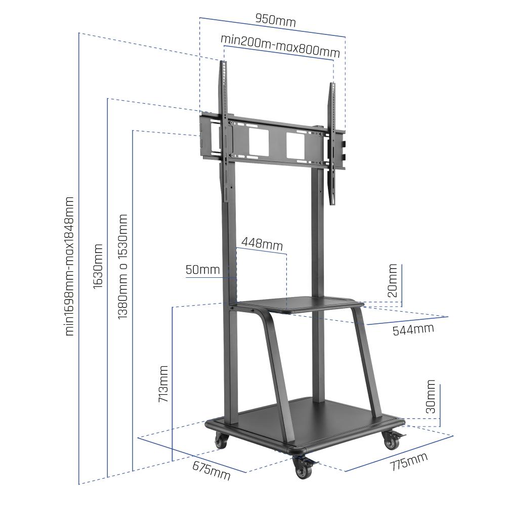 iggual GOLIAT Suporte de TV com rodas 37"-100" 150kg - Imagem de Detalhe 4
