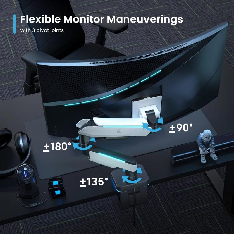 EWENT EW1509 Suporte monitor 0-49" com luzes RGB - Imagem de Detalhe 8