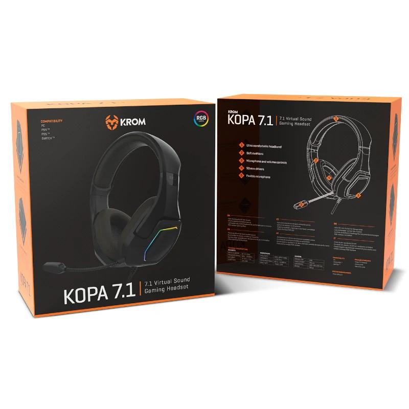 KROM KOPA AURICULARES GAMING 7.1 VIRTUAL PRETO - Imagem de Detalhe 3
