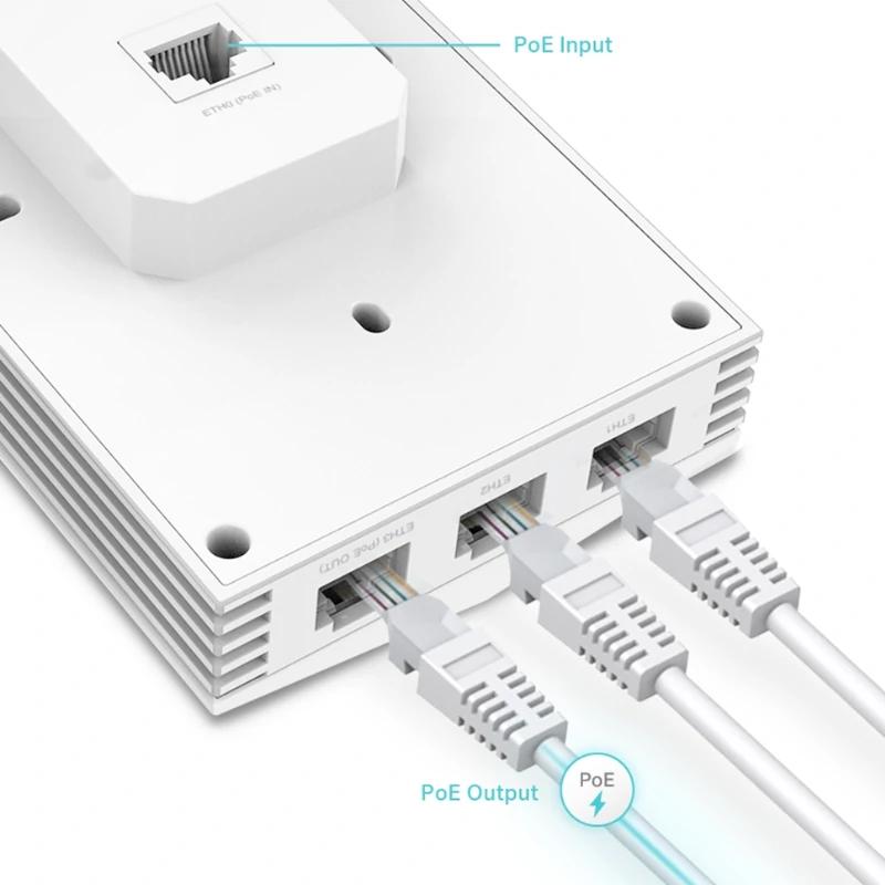TP-Link EAP655-Wall AP WiFi6 AX3000 Dual 4xGbE - Imagem de Detalhe 2