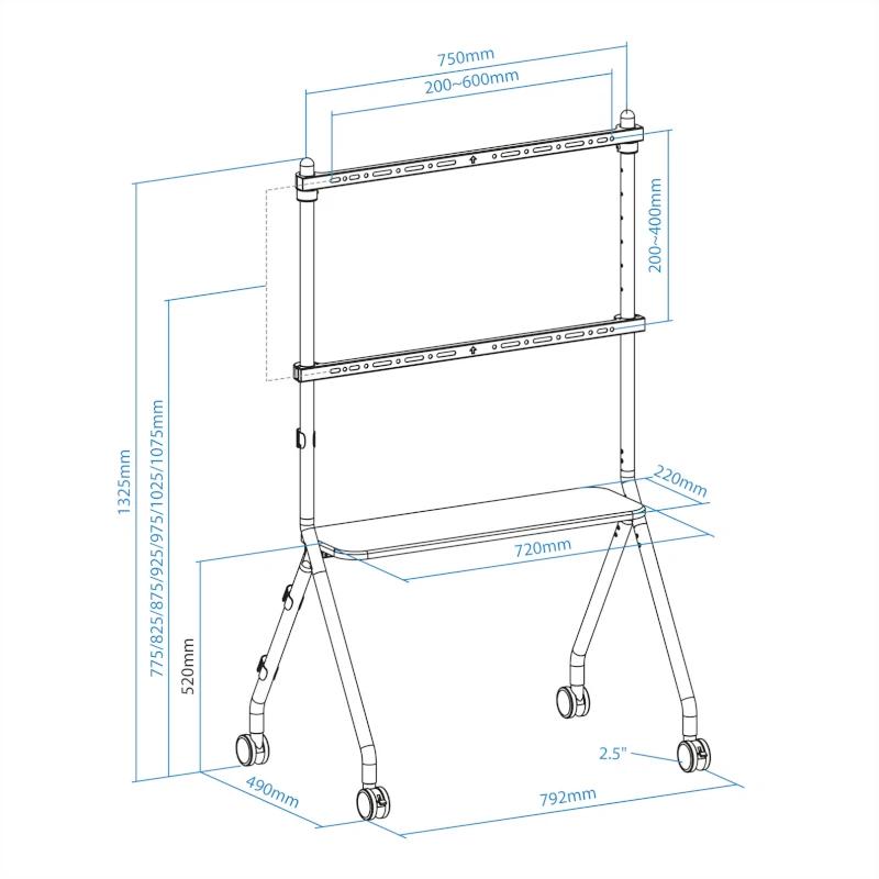 Tooq iLove Suporte de chão para ecrãs 49"-80" Branco - Imagem de Detalhe 1