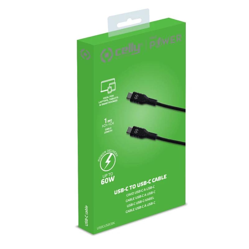 Celly Cabo USB-C - USB-C 60W 1m Preto - Imagem de Detalhe 1