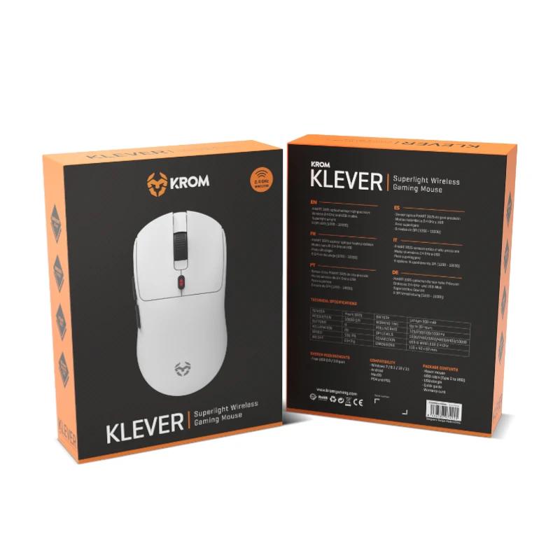 KROM KLEVER Rato gaming superleve sem fios Branco - Imagem de Detalhe 3