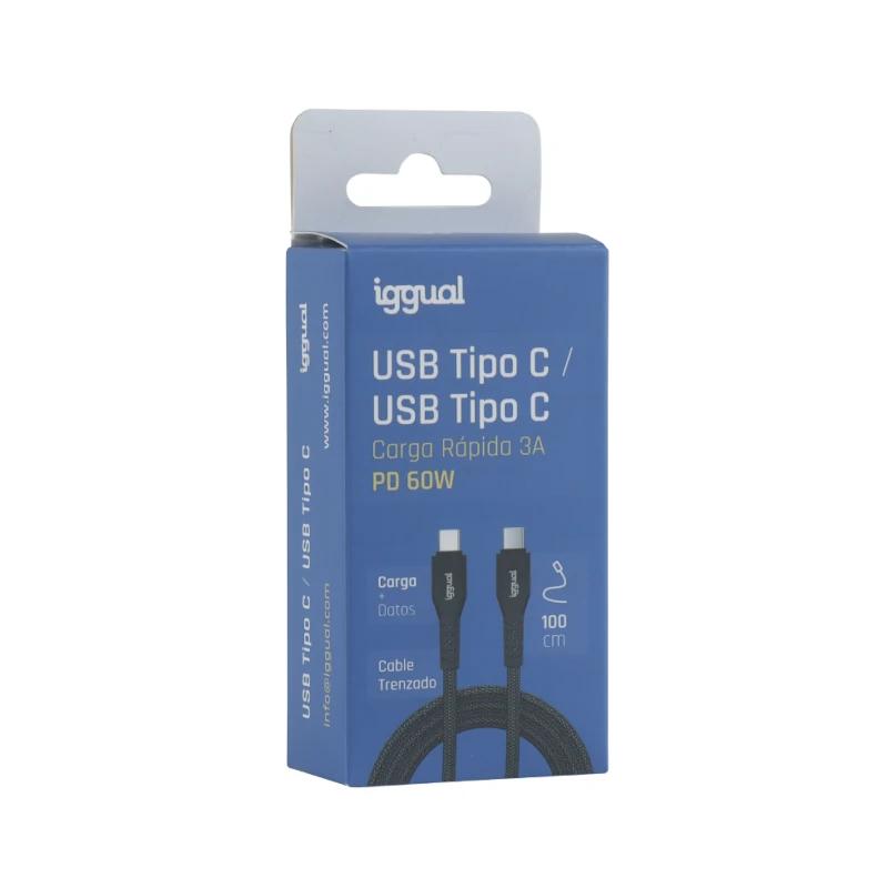 iggual Cabo USB-C a tipo C 60W 3A 100 cm trançado - Imagem de Detalhe 2
