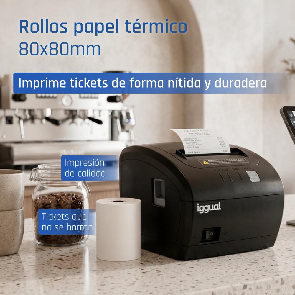 iggual Caixa 50 rolos papel térmico 80x80x13 mm - Imagem de Detalhe 1