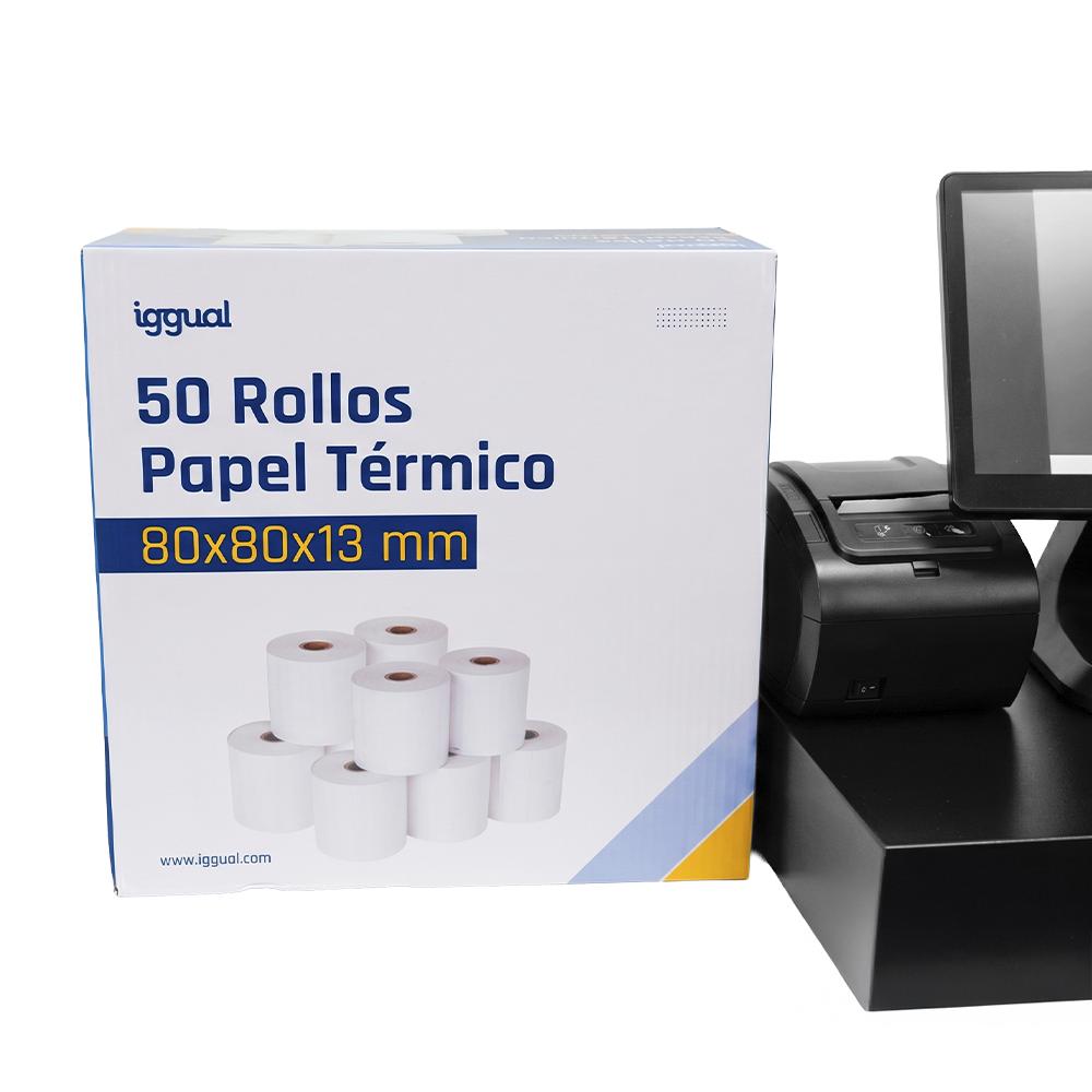 iggual Caixa 50 rolos papel térmico 80x80x13 mm - Imagem de Detalhe 5