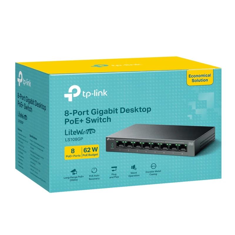 TP-Link LS108GP Switch 8xGb PoE+ 62W Desktop - Imagem de Detalhe 1