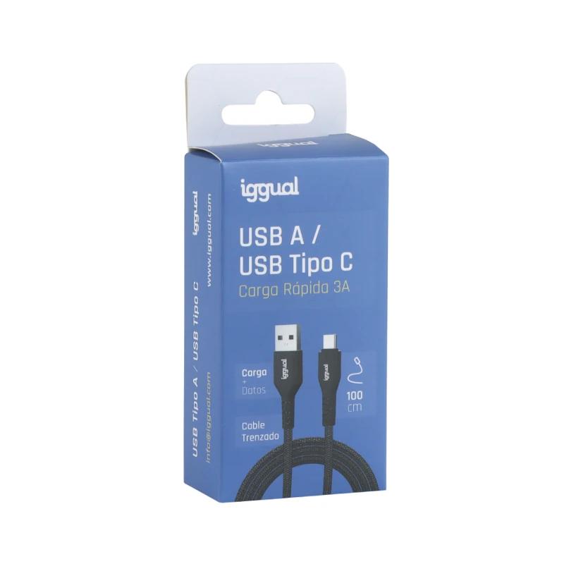 iggual Cabo USB-A para tipo C 3A 100 cm trançado - Imagem de Detalhe 2