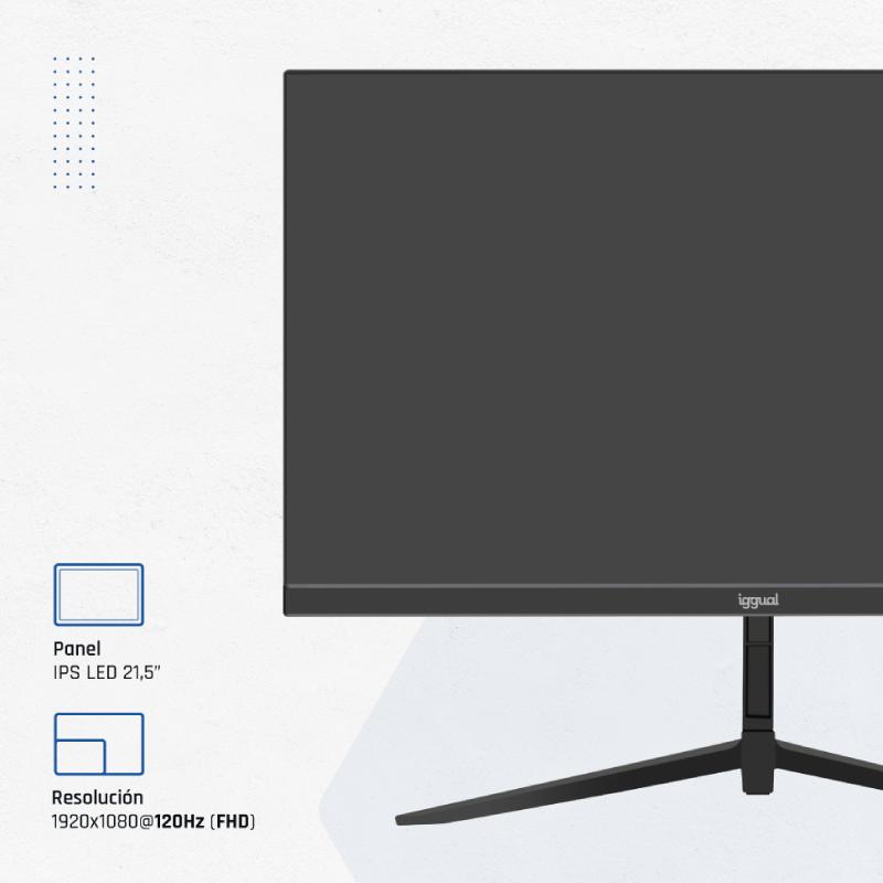 iggual Monitor 21,5" IPS FHD 100Hz VGA HDMI DP - Imagem de Detalhe 1