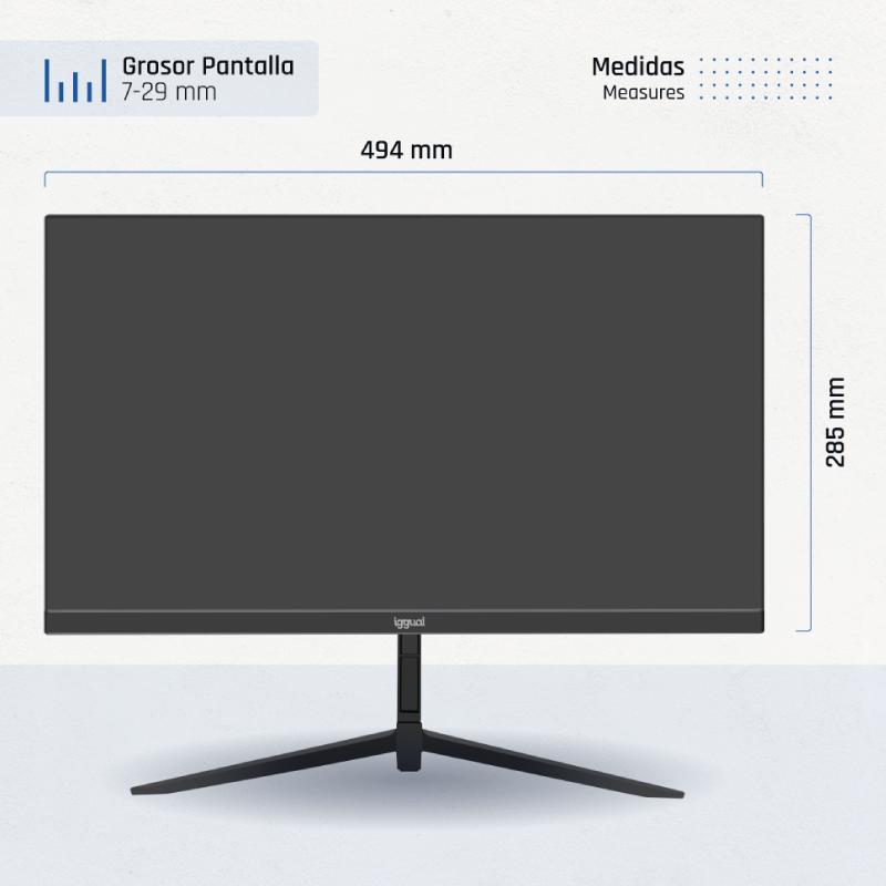 iggual Monitor 21,5" IPS FHD 100Hz VGA HDMI DP - Imagem de Detalhe 5