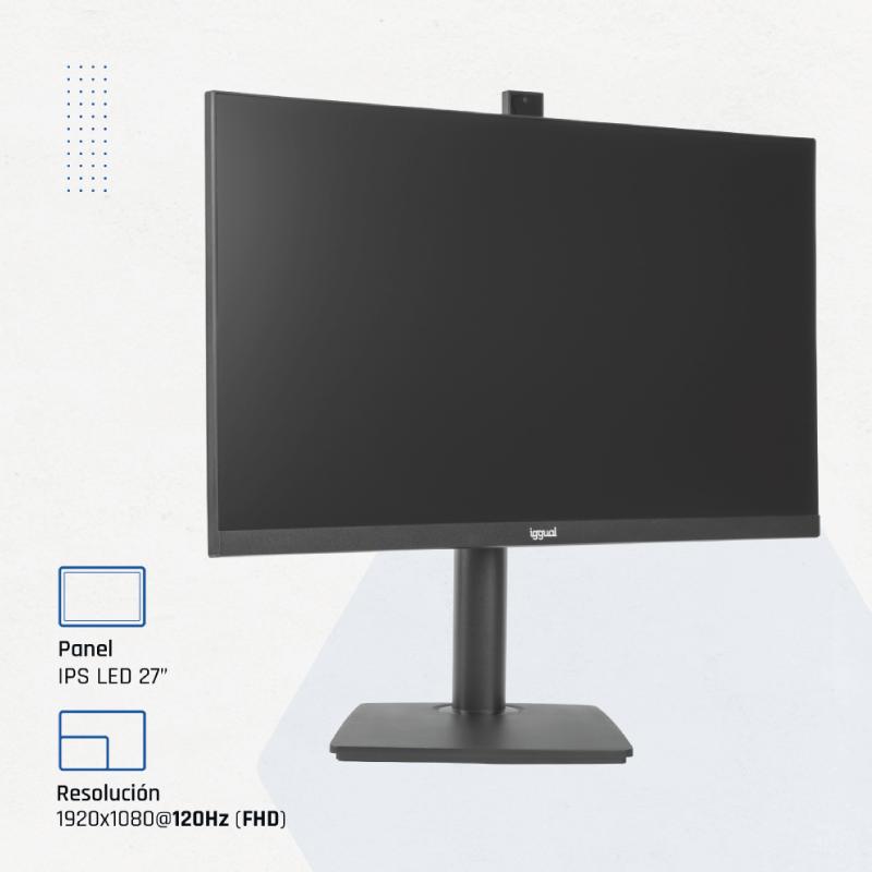 iggual Monitor 27" IPS FHD 100Hz VGA HDMI câmara web - Imagem de Detalhe 1