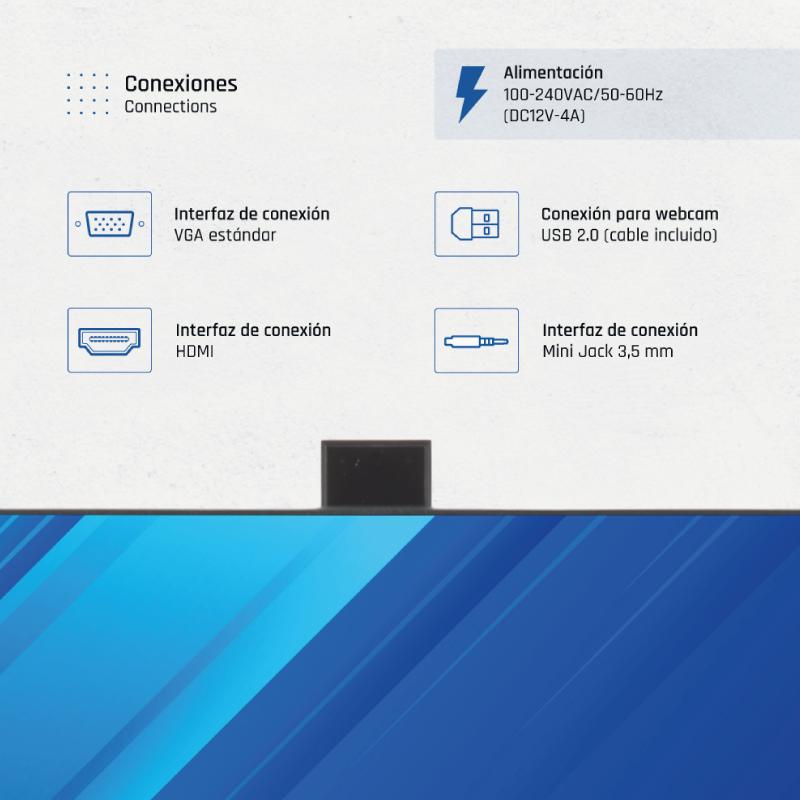 iggual Monitor 27" IPS FHD 100Hz VGA HDMI câmara web - Imagem de Detalhe 3