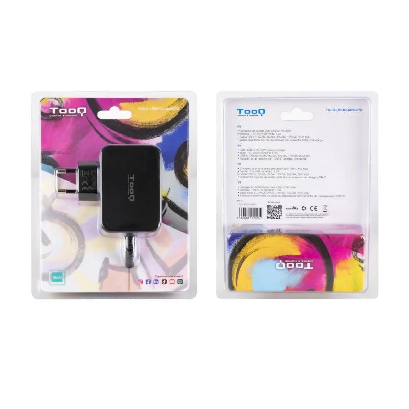 Tooq Carregador portátil GAN USB-C PD 45W Preto - Imagem de Detalhe 3