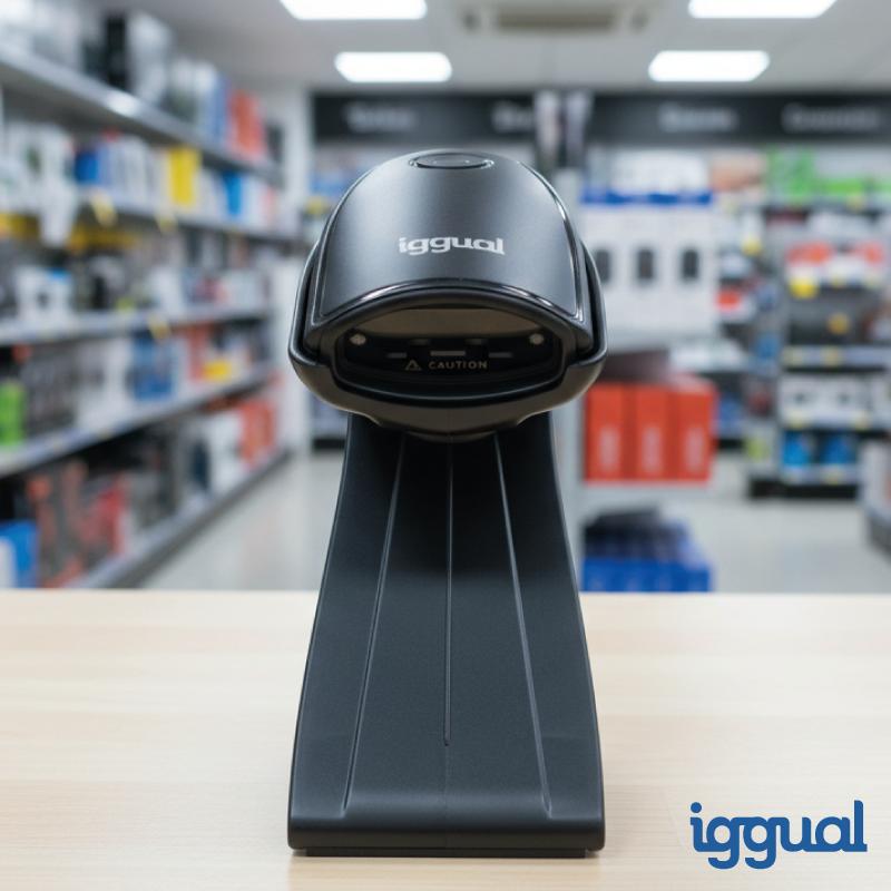 iggual Leitor código de barras 1D USB botão suporte - Imagem de Detalhe 6