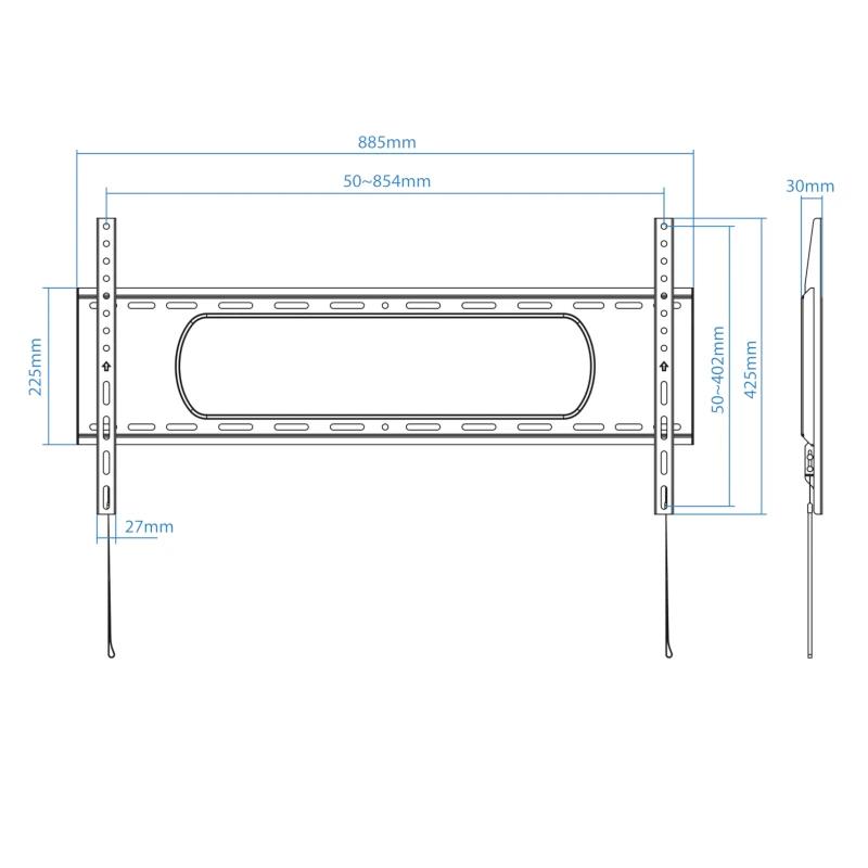Tooq LP1090F-B Suporte de parede para ecrãs 43"-90" - Imagem de Detalhe 2