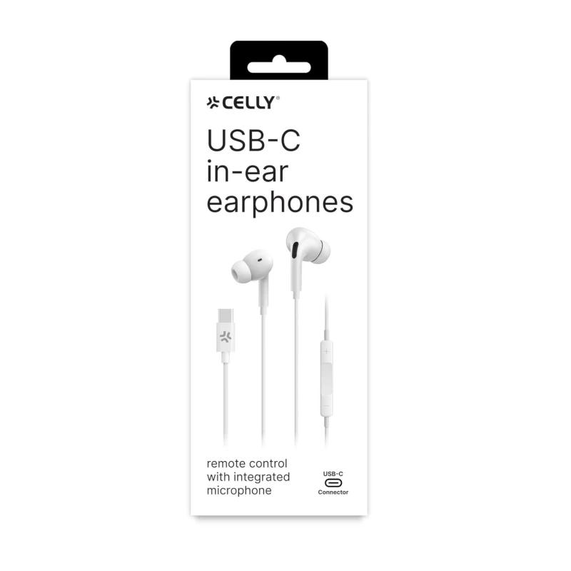 Celly Auriculares cabo USB-C Branco - Imagem de Detalhe 1