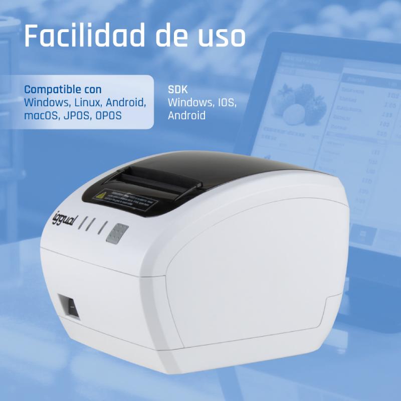 iggual Impresora térmica TP EASY 80W USB+RJ11 blan - Imagem de Detalhe 4