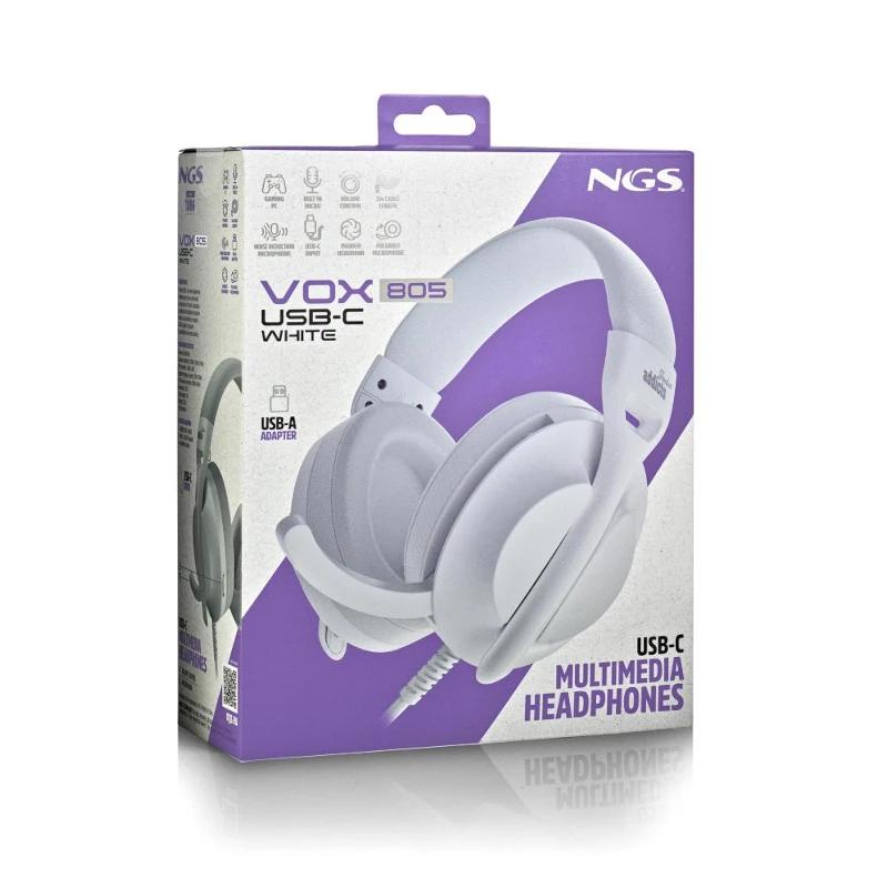 NGS Auriculares com cabo USB-C Controlo de Volume Branco - Imagem de Detalhe 3