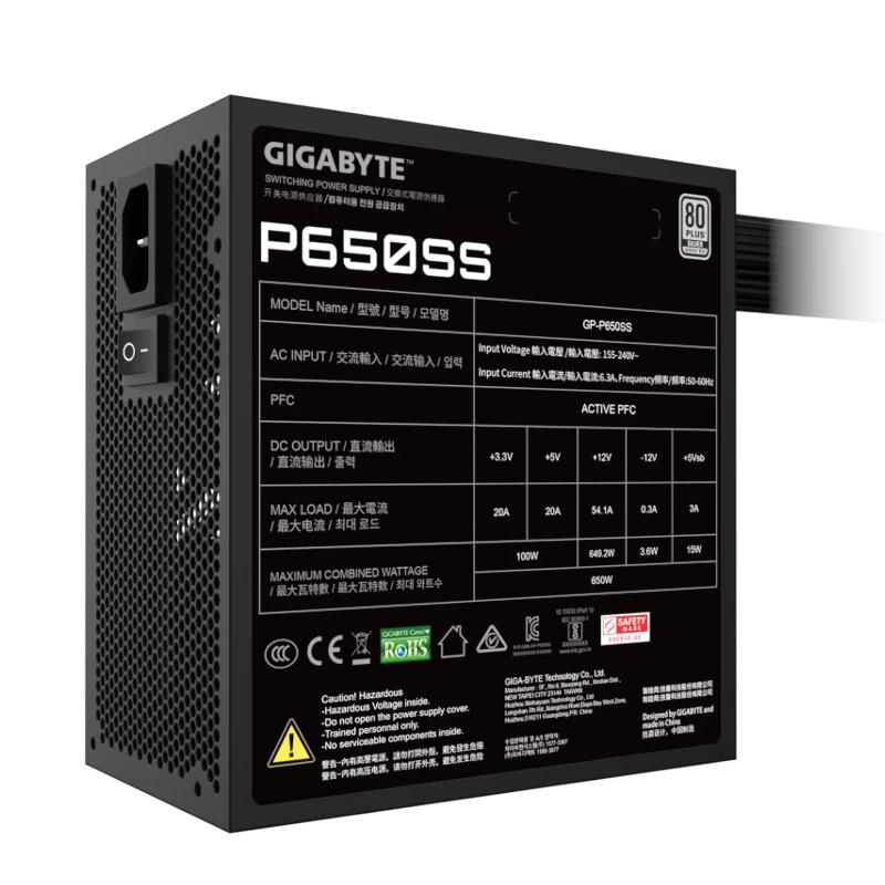Gigabyte Fonte de Alimentação GP-P650SS 650W 80+ - Imagem de Detalhe 3