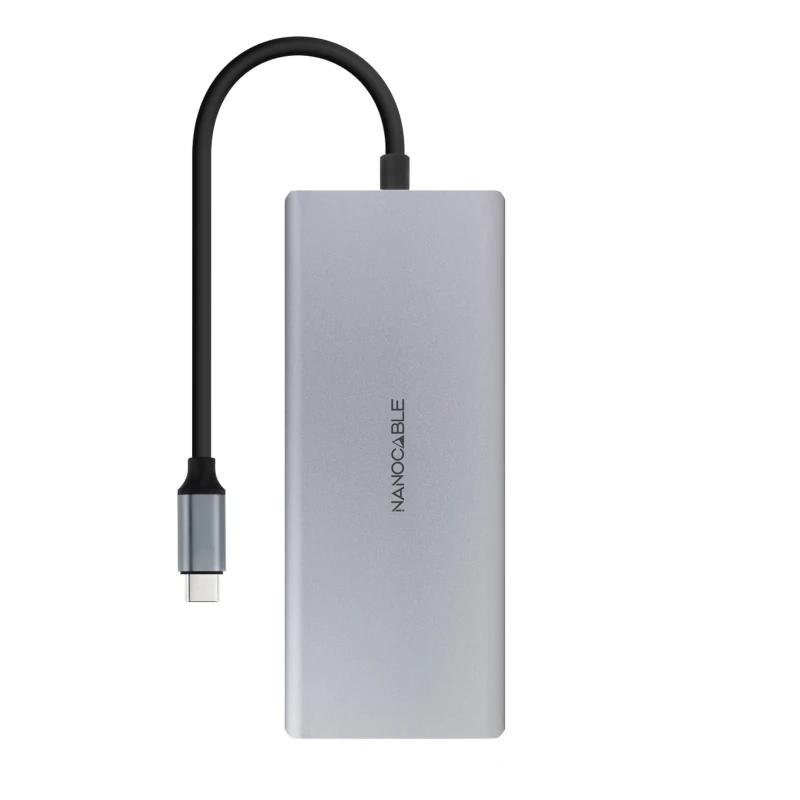 Nanocable Hub 12em1 USB-A/C+HDMI+DP+RJ45+TF+SD+AU - Imagem de Detalhe 1