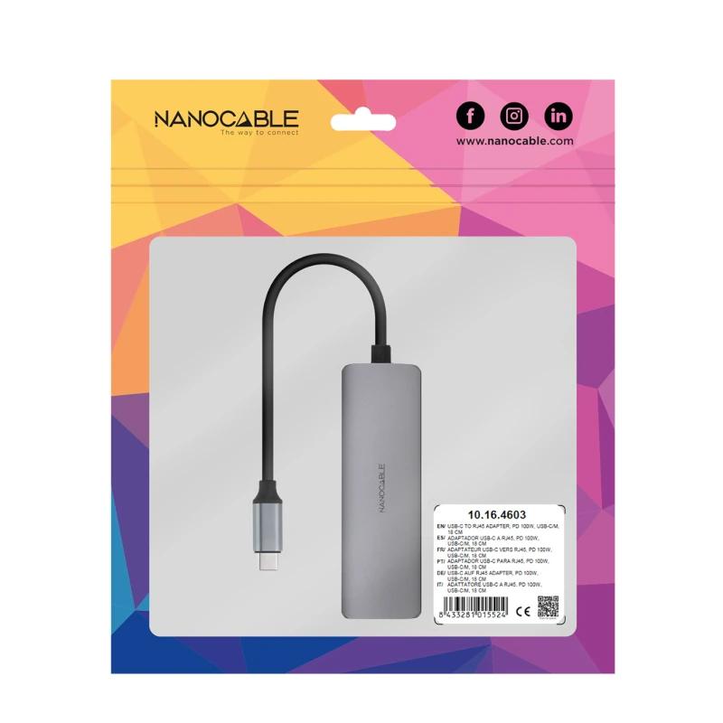 Nanocable Conversor USB-C Ethernet carga PD - Imagem de Detalhe 3