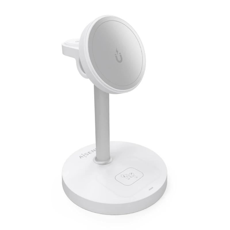 Aisens Cargador Inalámbrico USBC 15W 3 en 1 Blanco - Imagem de Detalhe 1
