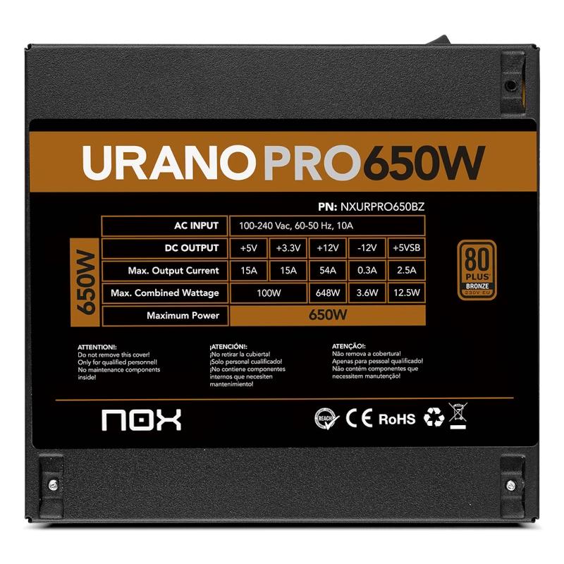 NOX  Fuente ATX Urano PRO 650W Bronze - Imagem de Detalhe 3