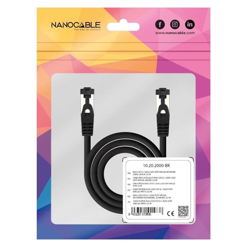Nanocable Cable red Cat. 8.1 2GHZ SSTP Negro 10m - Imagem de Detalhe 3