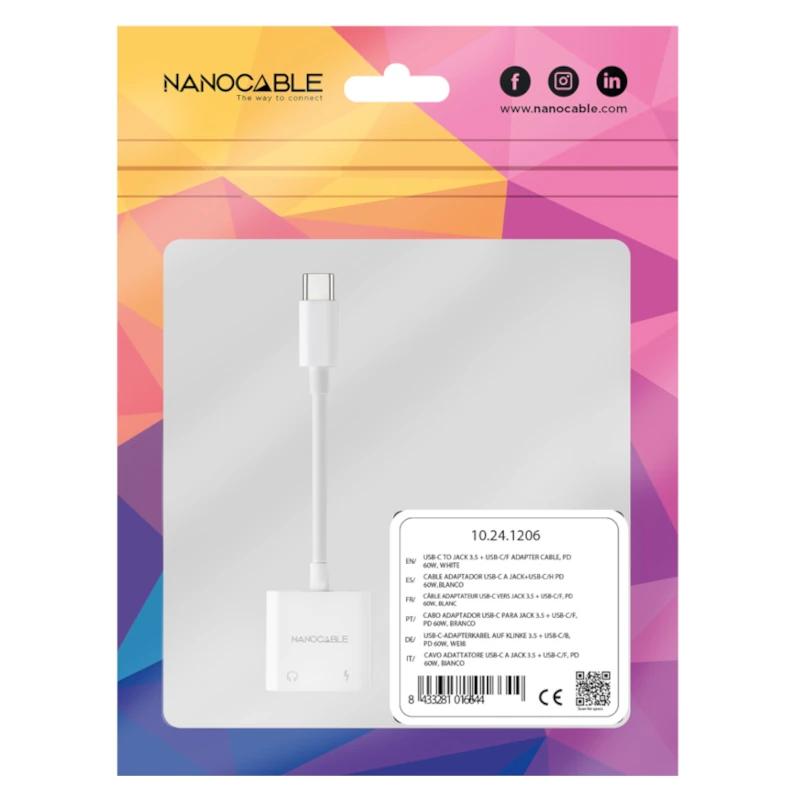 Nanocable Adaptador USB-C a Jack+USB-C/H PD 60W - Imagem de Detalhe 2