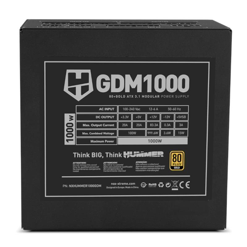 NOX HUMMER GDM1000W Fuente modular ATX3.1 80+GOLD - Imagem de Detalhe 3