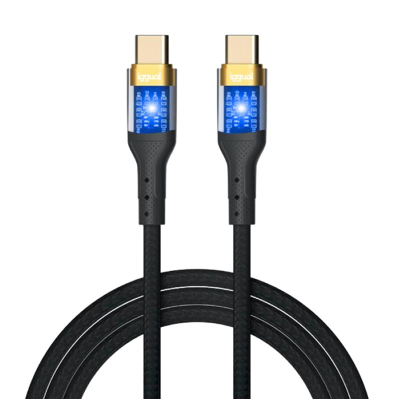 iggual Cable USB-C a tipo C 3A 100 cm trenzado LED - Imagem de Detalhe 3