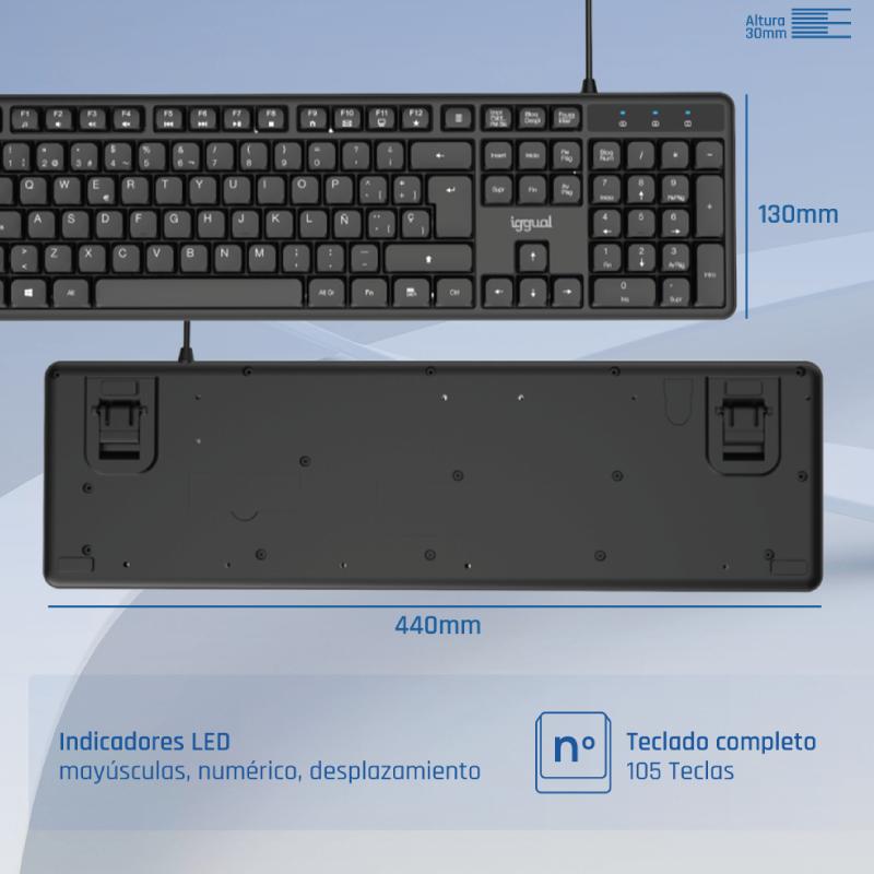 iggual Teclado USB estándar CK-SILENT-105T negro - Imagem de Detalhe 3