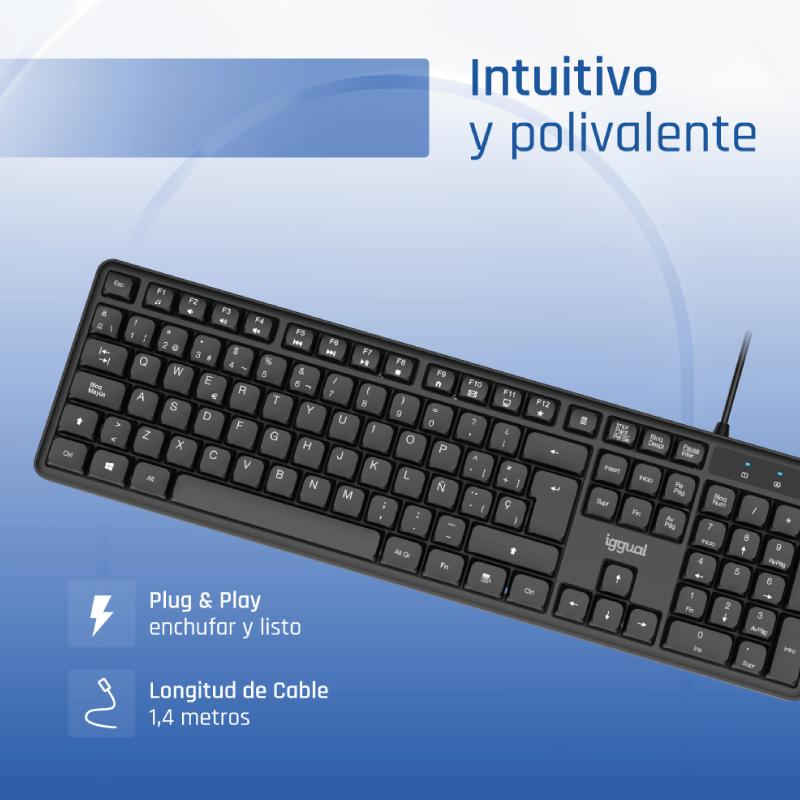 iggual Teclado USB estándar CK-SILENT-105T negro - Imagem de Detalhe 4