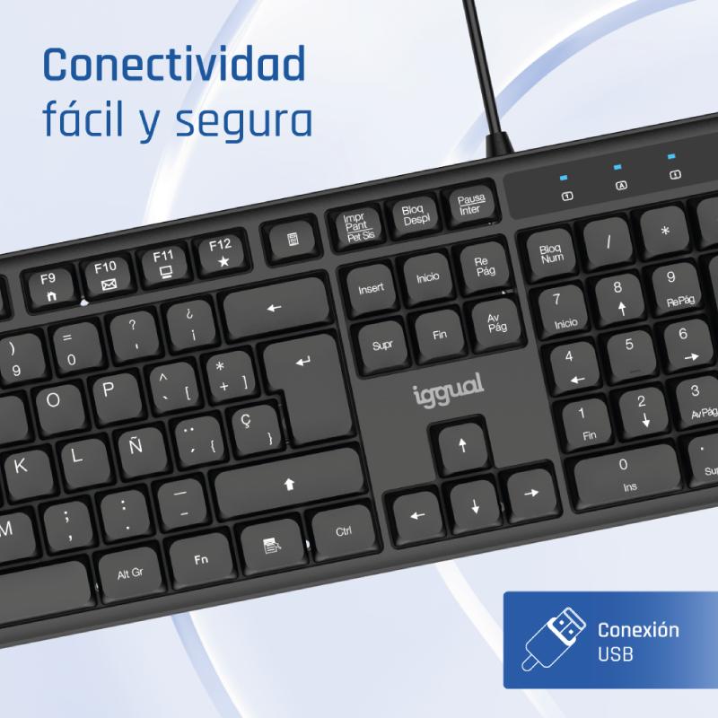 iggual Teclado USB estándar CK-SILENT-105T negro - Imagem de Detalhe 6