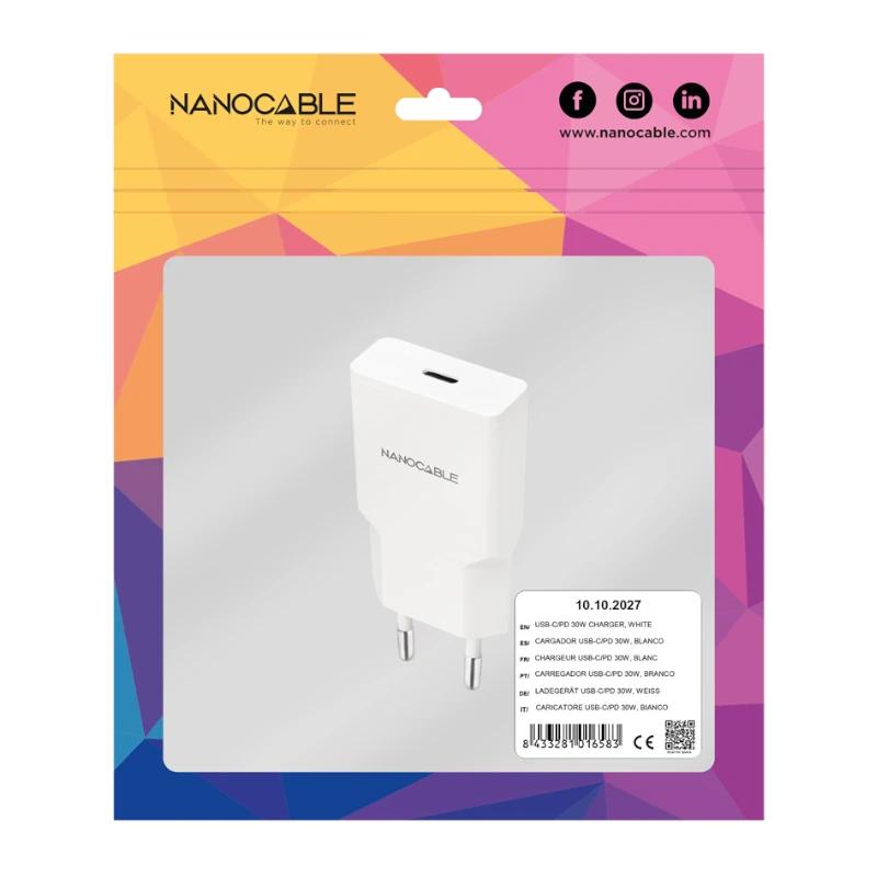 Nanocable Cargador USB-C/PD 30W   Blanco - Imagem de Detalhe 2