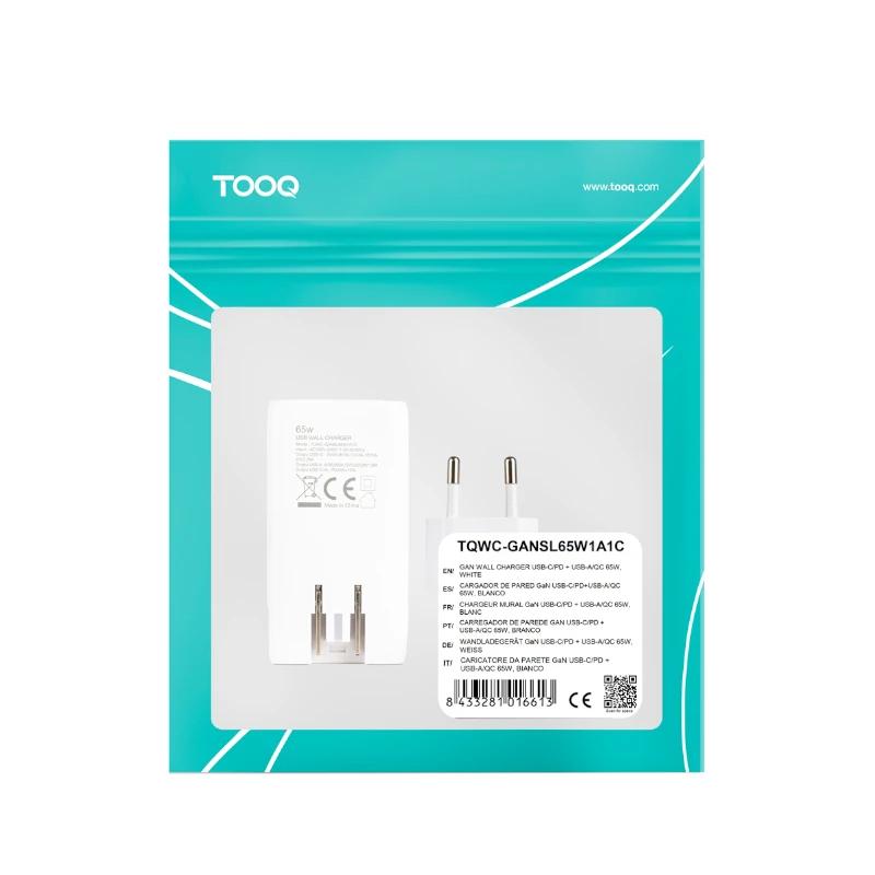 Tooq Cargador pared GAN USB-C/PD + USB-A/QC 65W - Imagem de Detalhe 3