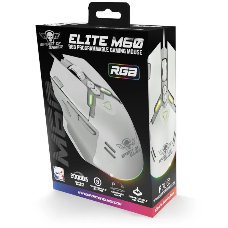 Spirit of Gamer Ratón Elite M60 Blanco RGB - Imagem de Detalhe 2