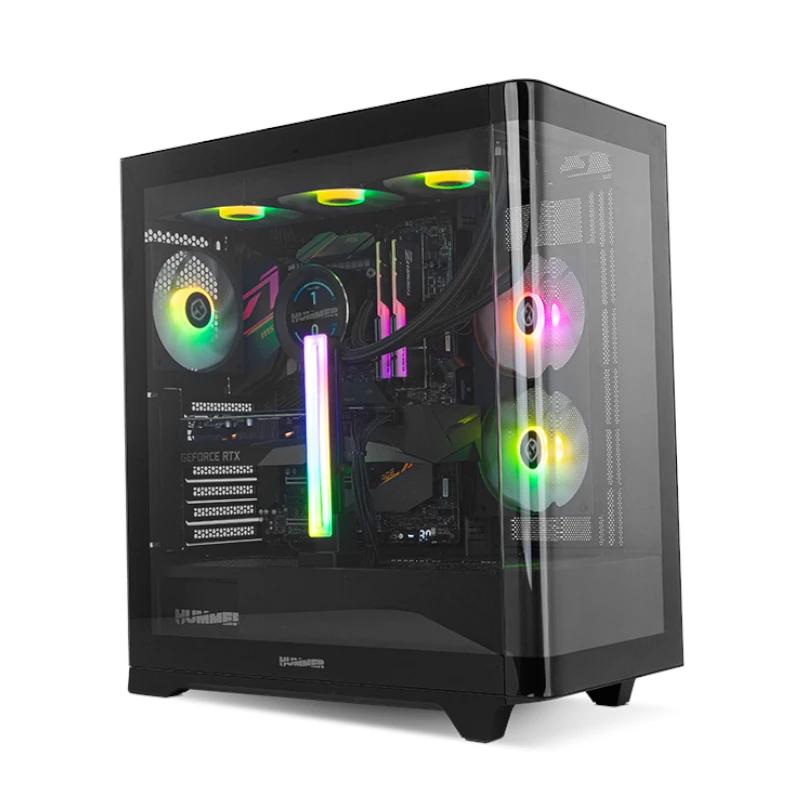 NOX Semitorre HUMMER ETHER Cristal Curvo Negro - Imagem de Detalhe 1