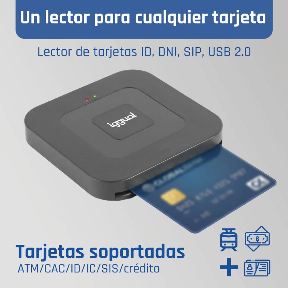 iggual Lector DNI SIP tarjetas ID USB-A / tipo C - Imagem de Detalhe 1