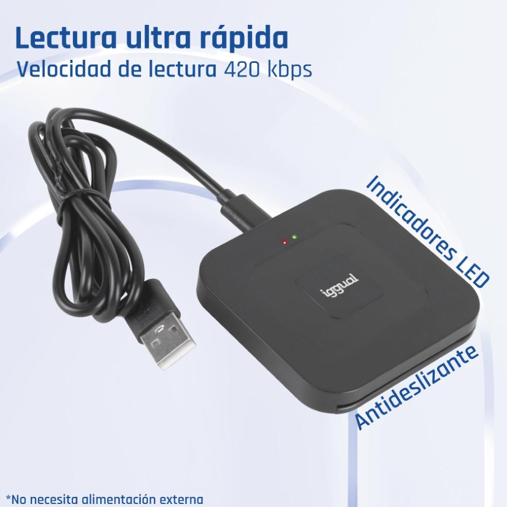 iggual Lector DNI SIP tarjetas ID USB-A / tipo C - Imagem de Detalhe 5