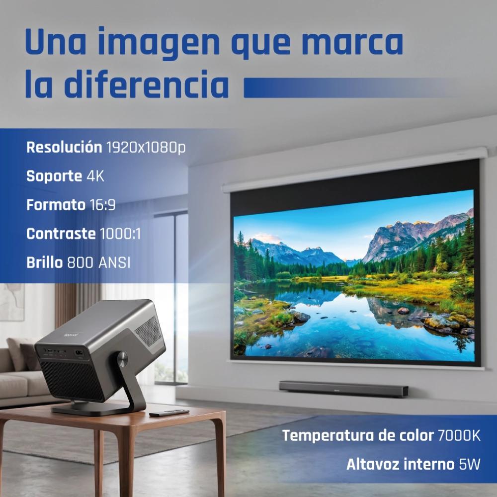 iggual Mini proyector 4K 1080p Pro 800ANSI Android - Imagem de Detalhe 1